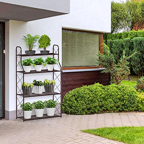 Auledio Plant Stand Rack 4 Tier Indoor Outdoor Multiple Holder Shelf,Bronze #TOP5