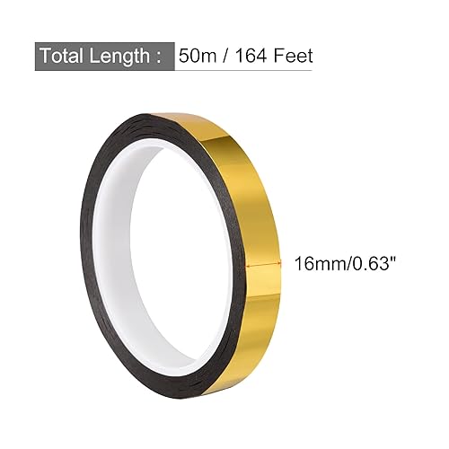 Miniatura 2 de Rebower Cinta de película de poliéster metalizado, cinta Washi para decoración de espejo, para detallar paredes de acento artes gráficas - 58