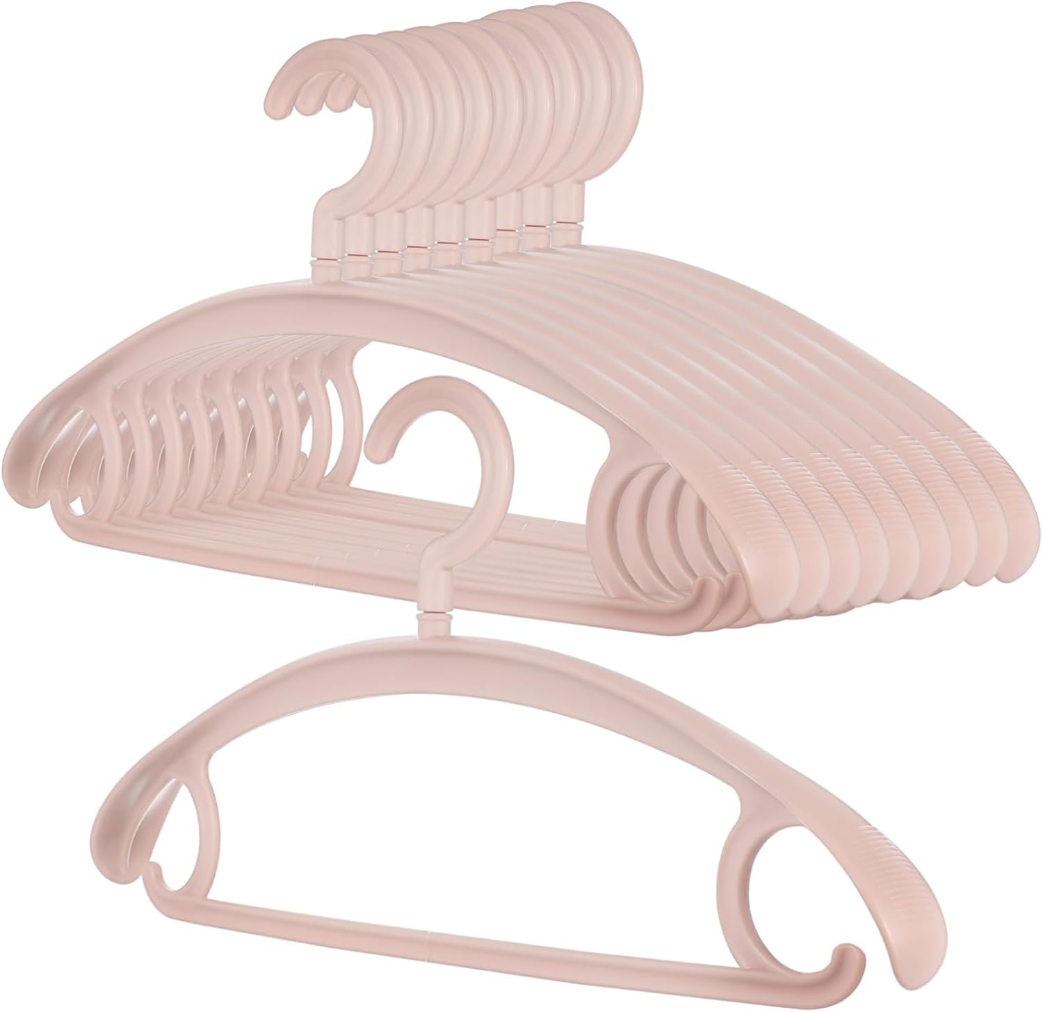 10pcs Nonslip Garment Hangers Heavy Duty Clothes Organizer Grip Stackable Design Wide Shoulders for Closet Storage for Shirts Pants and Coats