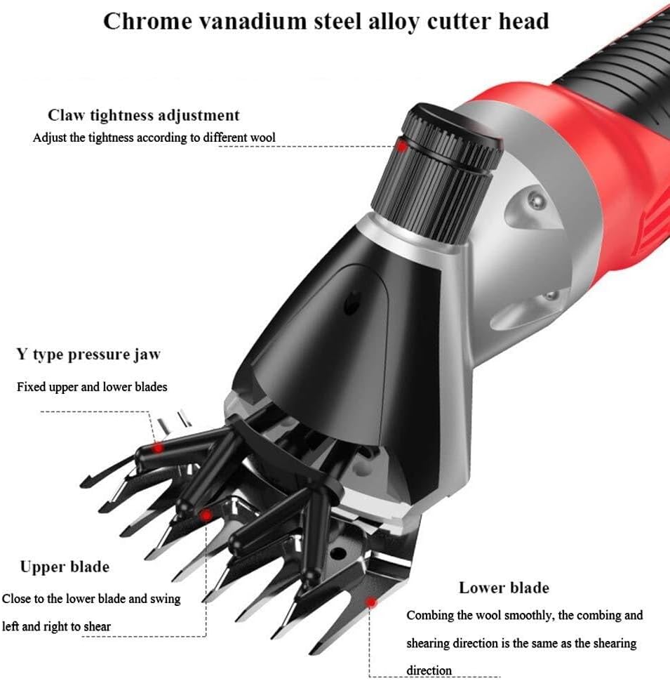 Portable Electric Grooming Clipper 680W for Goats, Llamas, Horses & Farm Animals, 6-Speed Adjustable Shearing Trimmer(9 Teeth)