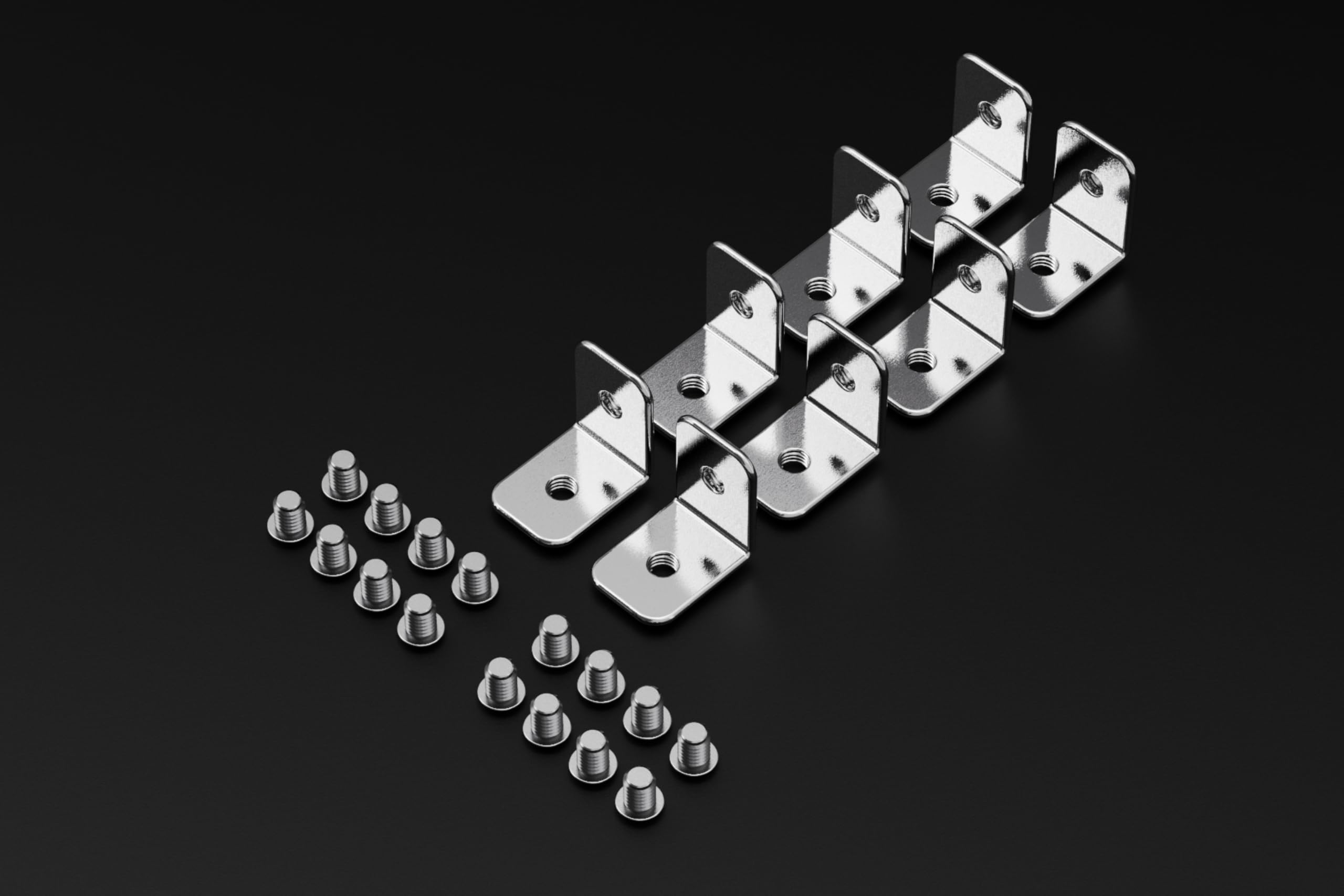 GuineaLoft™ L2 Bracket Set - 2-Hole L-Shaped Bracket Set w/ 8 Brackets and 16 Screws - Guinea Loft Exclusive