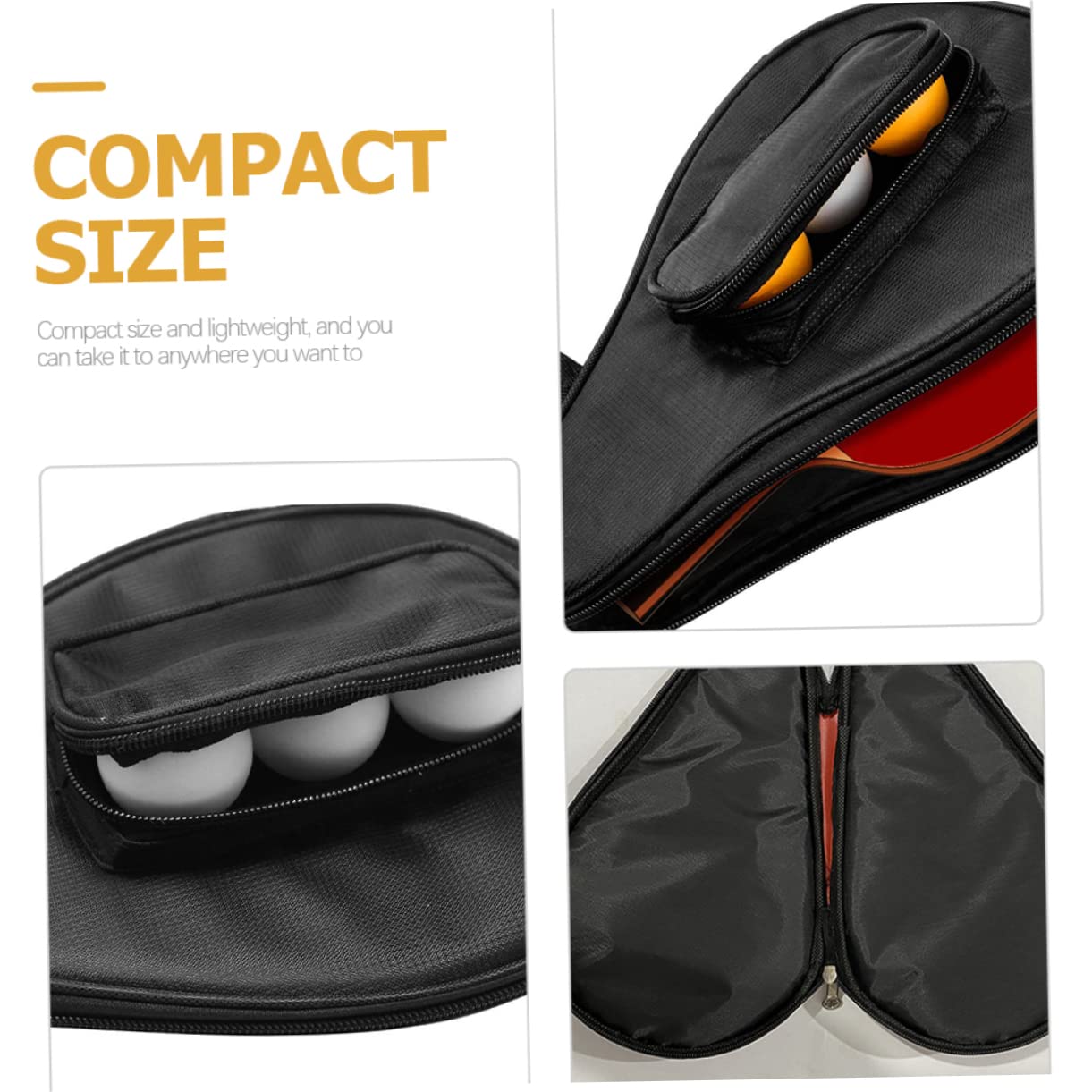 BESTonZON Tischtennistasche Schläger Pong-paddel Tennisbeutel Kopf Tennistasche Bag-Pong Fall Taschen Zubehör Tasche Wasserdicht Fledermausärmel Schutzbeutel Schwarz Oxford-Stoff