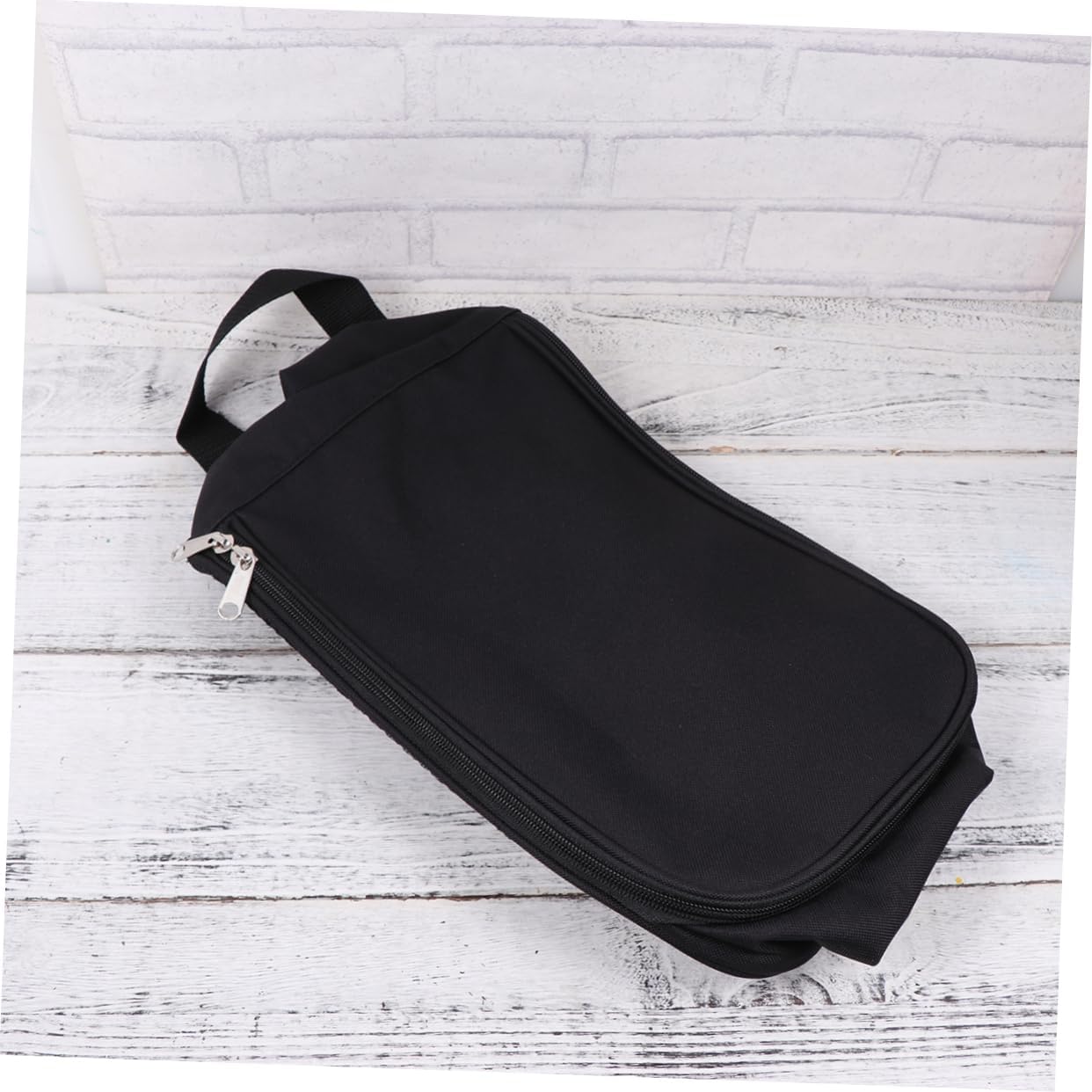 Golf Shoe Bag Ventilation Zippered Shoe Pouch for Travel and Home Storage Breathable and Dustproof Black