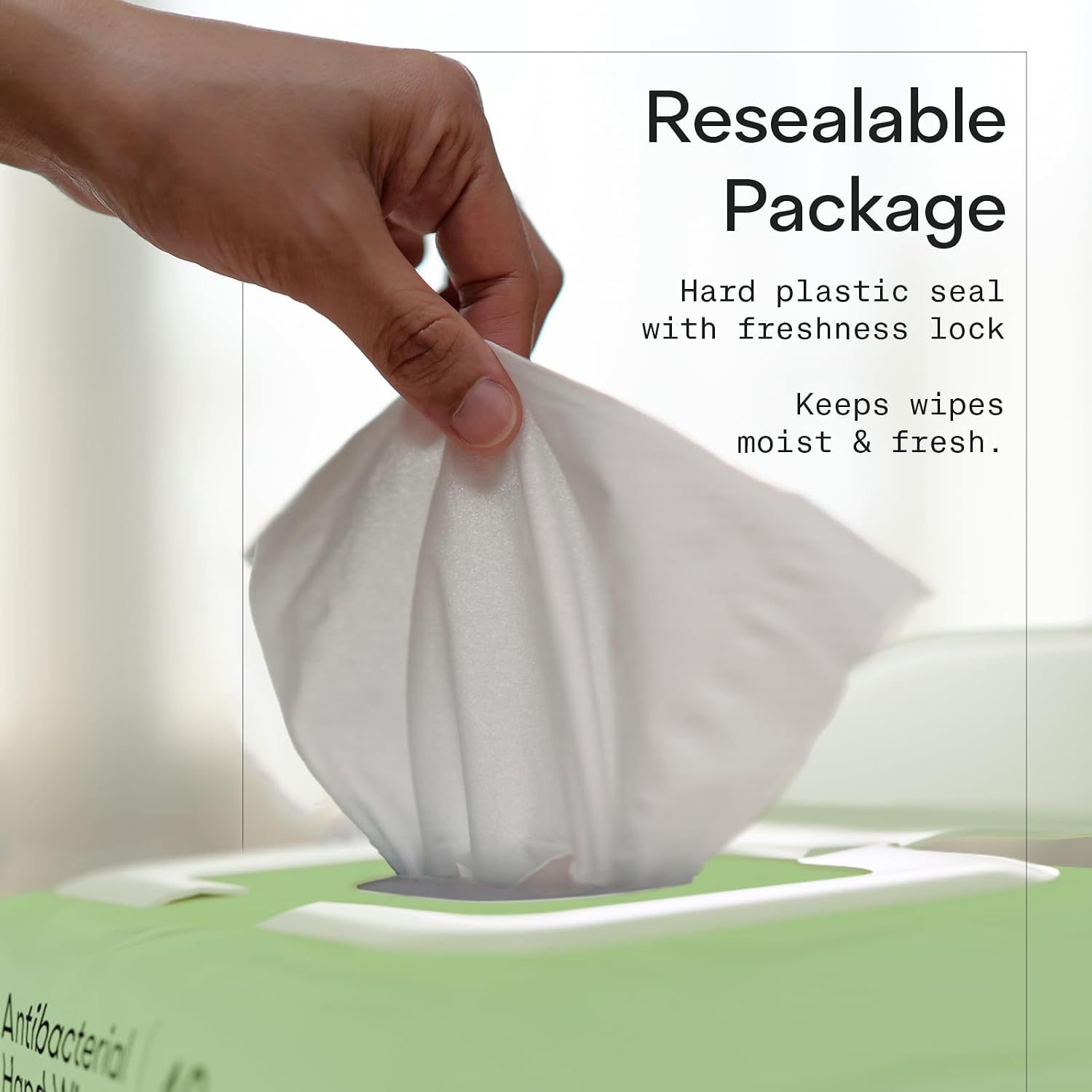 Biopure Antibacterial Hand Wipes Fresh Morning Breeze - Antibacterial Wipes with Aloe and Vitamin E Formula | 5"x7" Wet Wipes Pouch | No Parabens, Sulfates or Phthalates, Kills 99% of Germs, 240 ct image 5