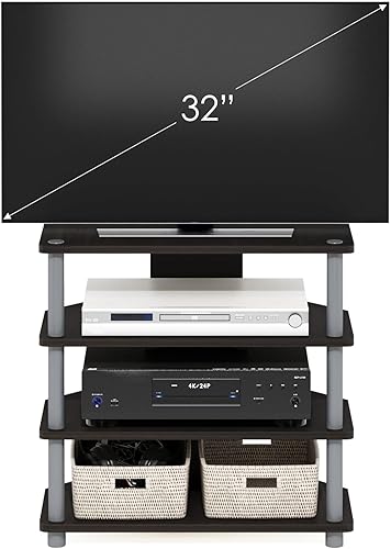 Miniatura 55 de Furinno Turn-N-Tube mesa pequeña para televisores con 4 niveles, de ensamble fácil., Madera, Blackwood Blackwood,Espresso,Americano,Nuez