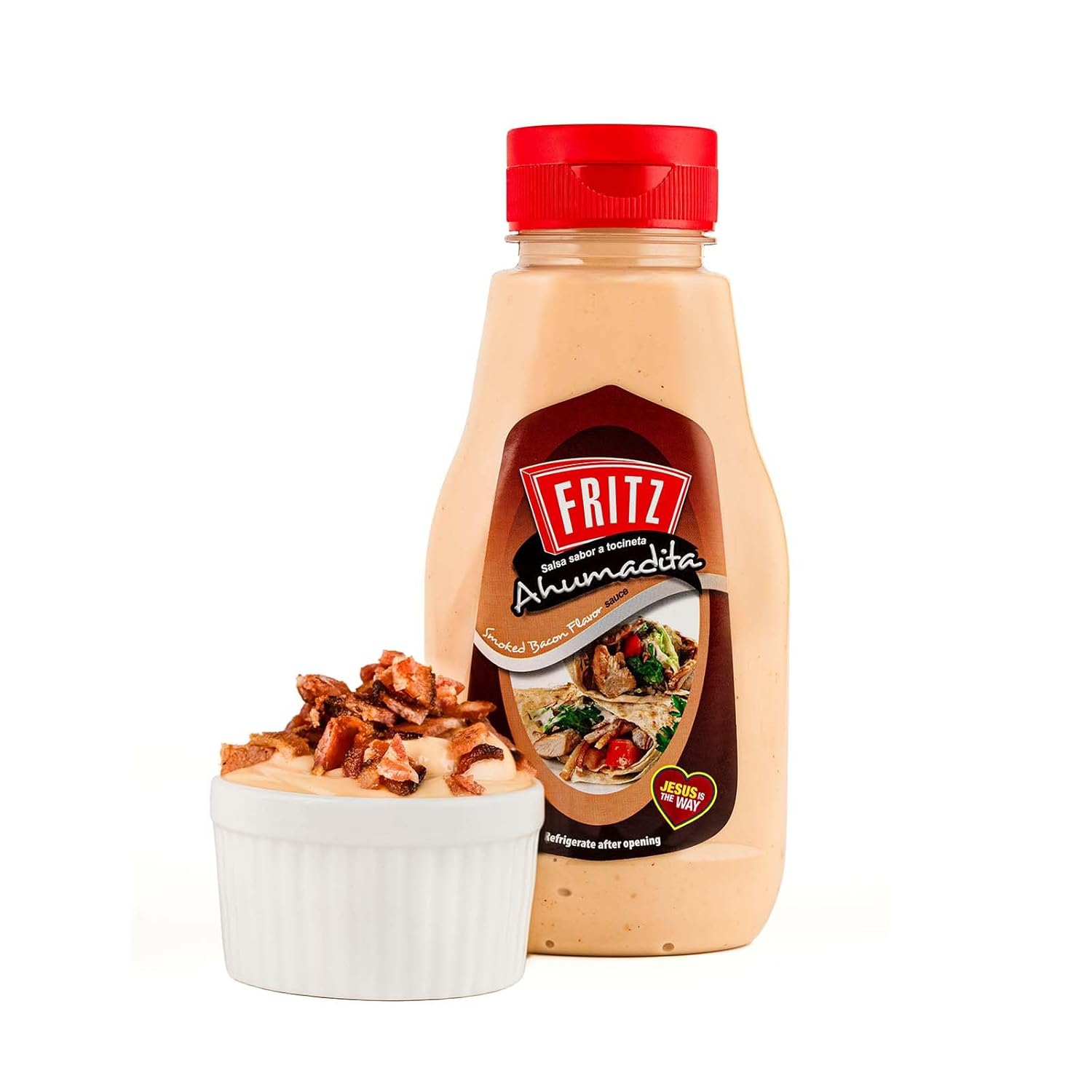 FRITZ Corn Sauce Hot Sauce Bacon (240 g) - Especially Ideal for your meals, Hot Dogs, Burgers, Sandwiches - Enhances Flavors and Adds a Smokey Kick (3 Pack)