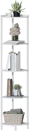 Miniatura 7 de SUNMORY Estante esquinero de 5 niveles, estantes industriales de esquina de 65 pulgadas para decoración de sala de estar, estantería de esquina de