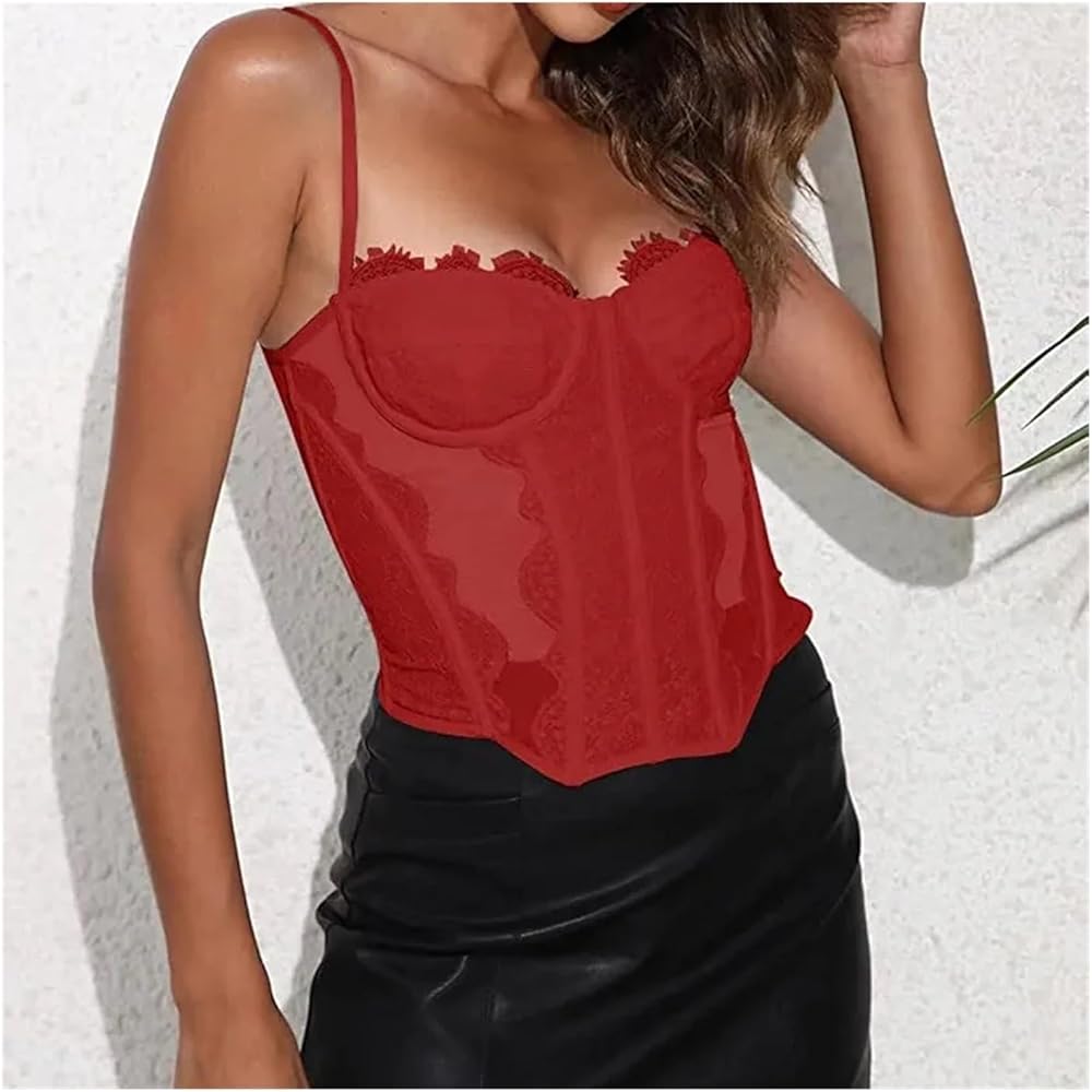LNNXSZ Corset Top for Women Women's Summer Lace Bustier Corset