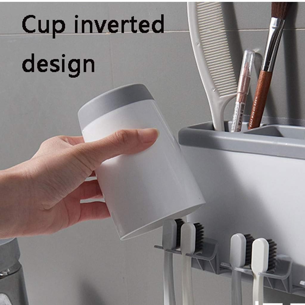 Toothbrush Cup Holder, Toothpaste Stand for Bathroom Storage Organizer(E)
