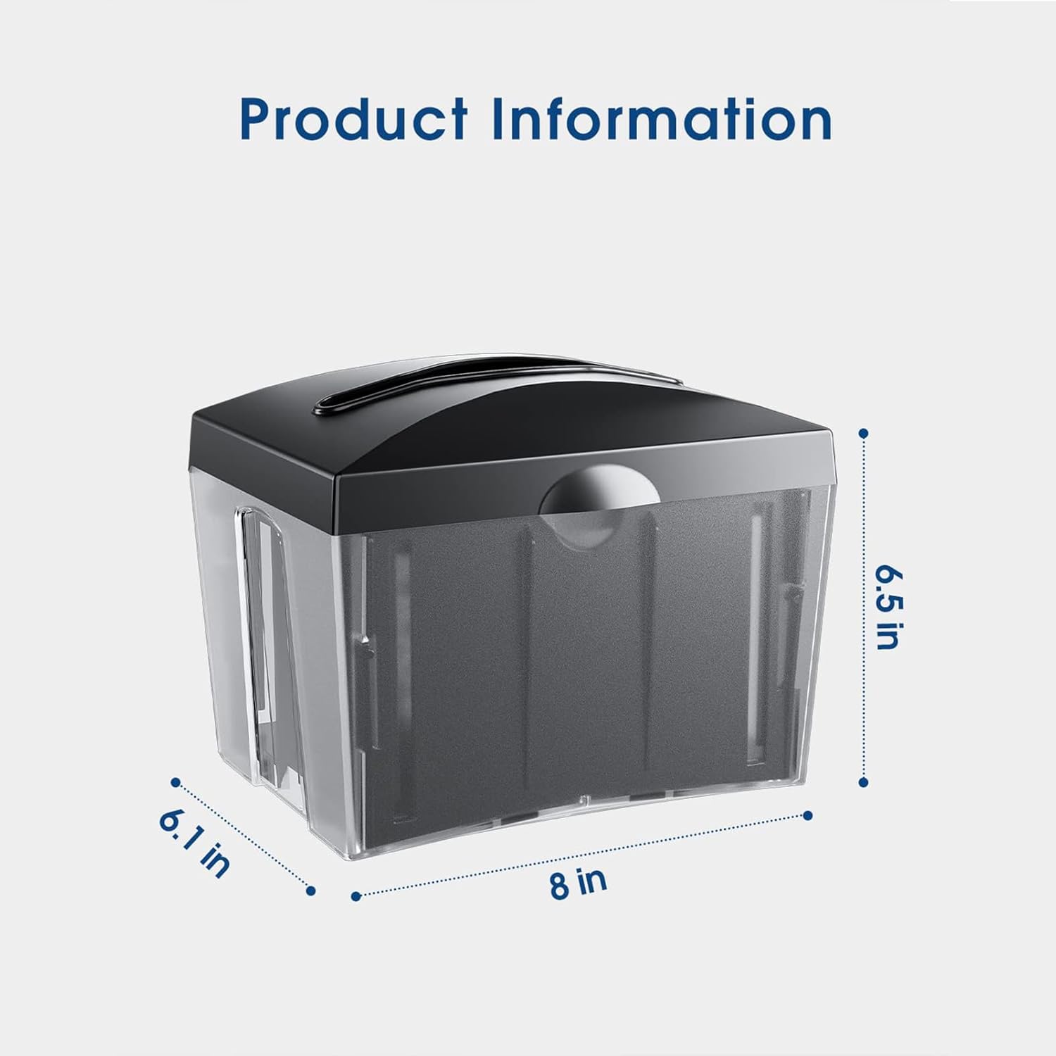 Tabletop Napkin Dispenser, Commercial Paper Napkin Dispensers, Black, 8" x 6.1" x 6.5", CHUANGDIAN