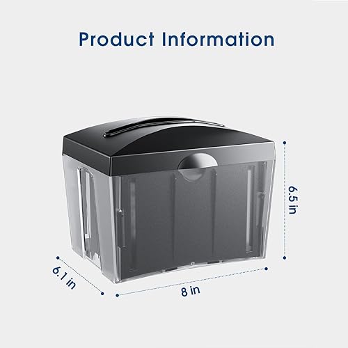 Vista 6 de Dispensador de servilletas de mesa, dispensadores de servilletas de papel comerciales, negro, 8 "x 6.1" x 6.5", CHUANGDIAN