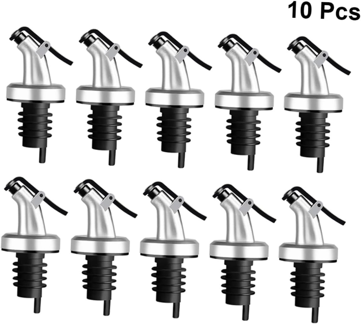 Mikinona 10pcs Wine Pourer Spout Nozzle Oil Stopper for Liquor Bottles Kitchen Accessories for Juices Oils and Spirits