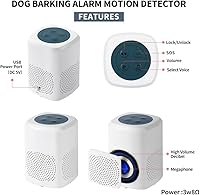 Vista 6 de Alarma de ladridos para perros, detector de movimiento, sensor de movimiento de ladridos al aire libre, rango de 1000 pies, alarma para perros