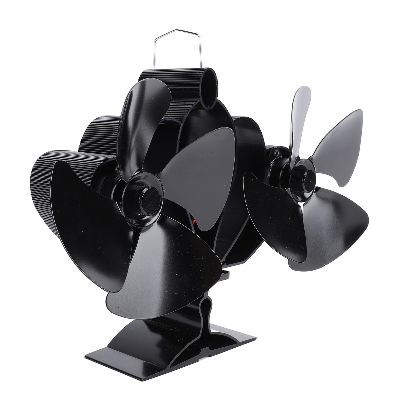 Rengue Ventilador de Estufa de Leña de 8 Aspas, Ventilador para Hogar Doble Accionado por Calor con Aspas de Aleación de Aluminio para Estufa de Chimenea de Leña