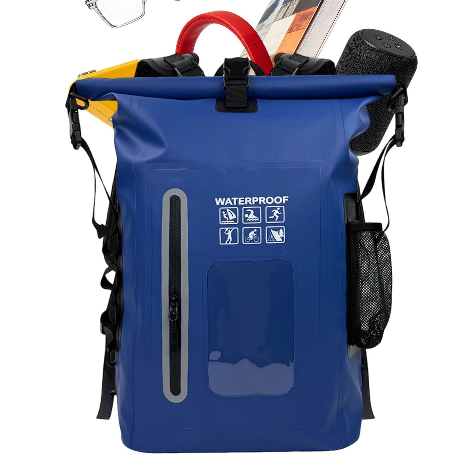 Plecak Wodoszczelny Rolowany Duży Plecak PVC | Wodoodporny Plecak Turystyczny Dla Mężczyzn I Kobiet Rafting Kajakarstwo Paddleboarding Pływanie Snowboarding Podróże