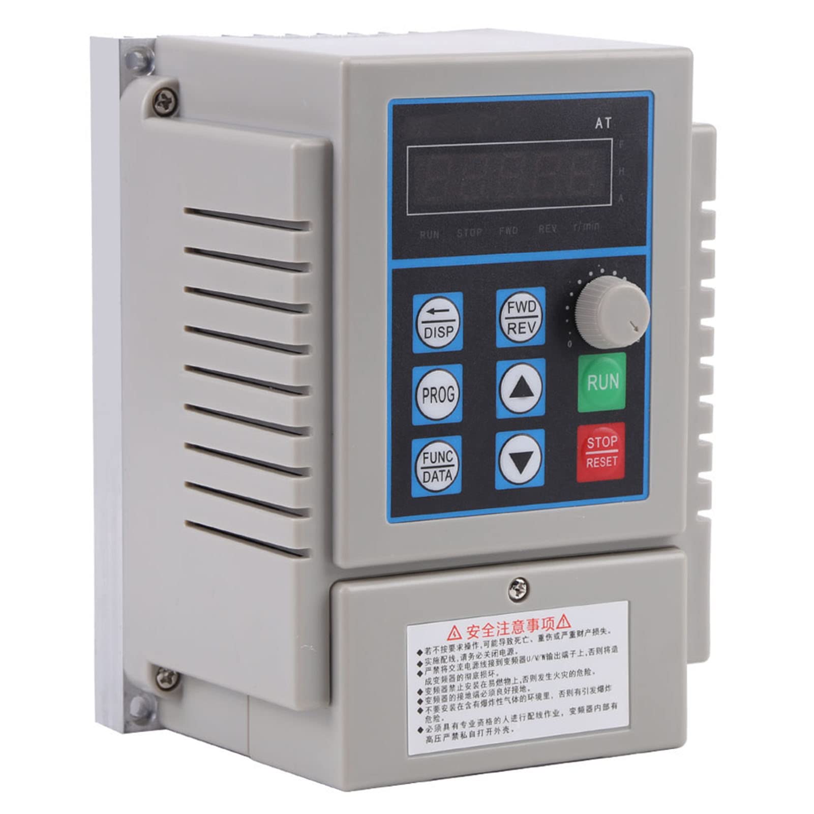 VFD 0.45KW, Variador de Frecuencia, Convertidor Inversor de Accionamiento de Motor VFD de 220 VCA Controlador de Velocidad VFD para Motor de CA Monofásico (entrada Monofásica,