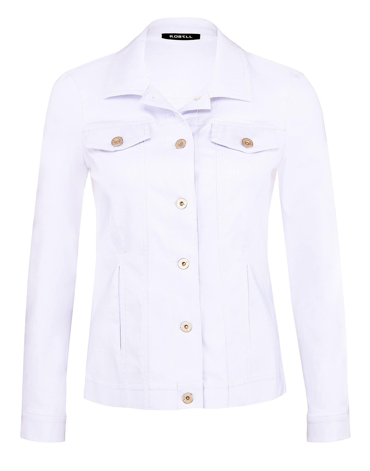 Robell HAPPY Damenjacke - Lässige Übergangsjacke Damen - Leichte Stoff Jacke Damen, Farbe Größe - Sportlicher Jeansjacken Look - Bitte eine Größe größer bestellen