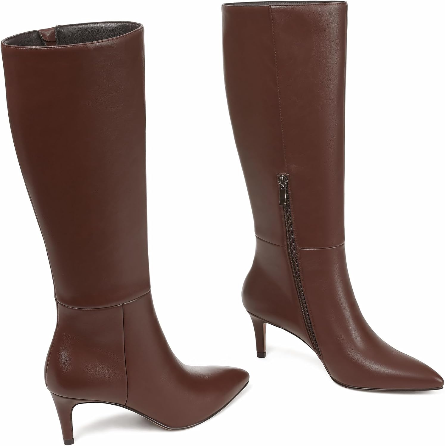 Knee High Boots for Women Pointed Toe Stiletto Kitten Heel Tall Boots Fashion Side Zipper Boot Fall Winter Sexy Fashion Dress Shoes Botas Negras - Image 5