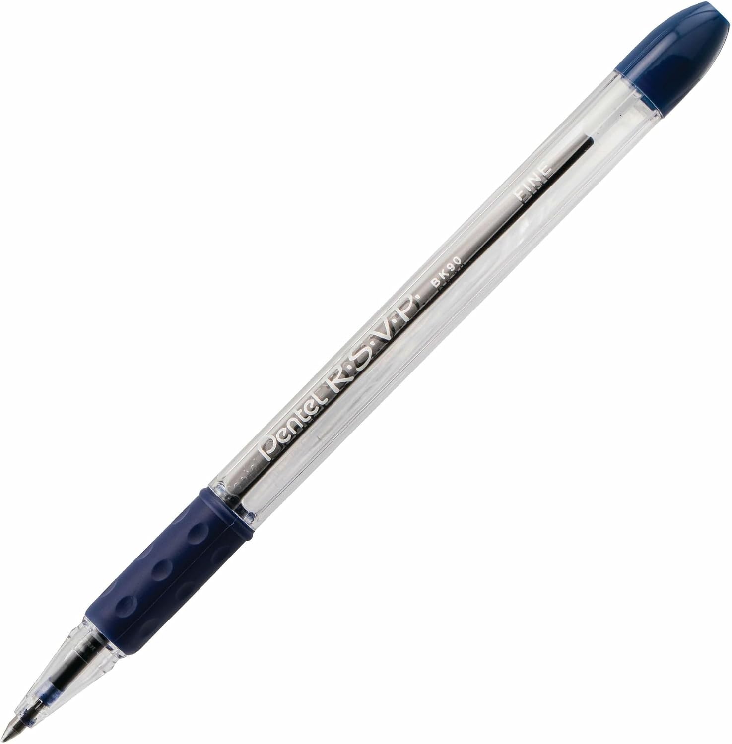 Pentel R.S.V.P. Ballpoint Stick Pen, Blue Ink, Fine Point, Dozen, DZ - PENBK90C