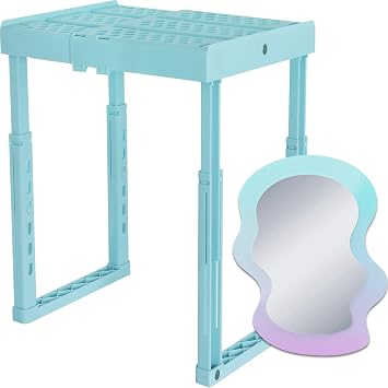 Adjustable Locker Shelf with Locker Mirror Mgnetic, Locker Orgazation Storage Kit with Accessory, Back to School Essentials Kit