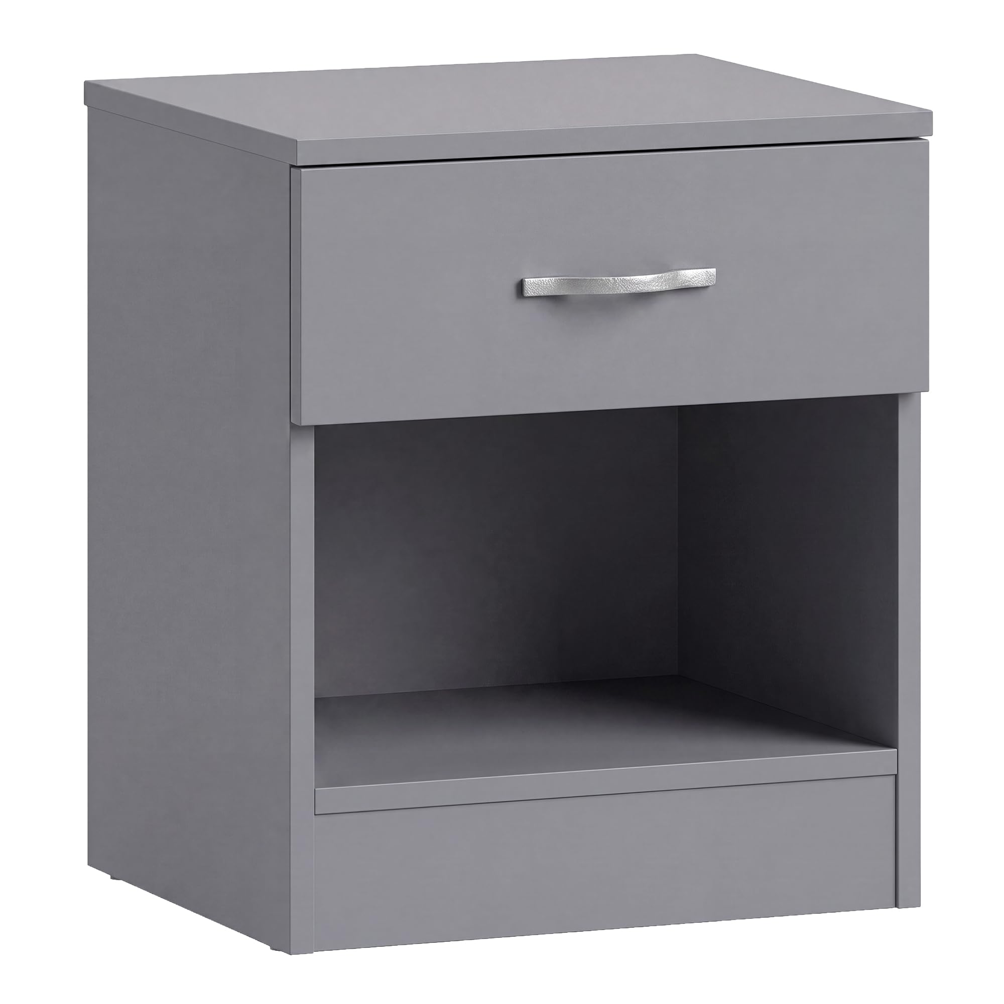 Vida Designs Large 1 Drawer Chest Bedside Cabinet Storage Unit Sliding Drawers Shelf Bedroom Furniture Grey โ image 1