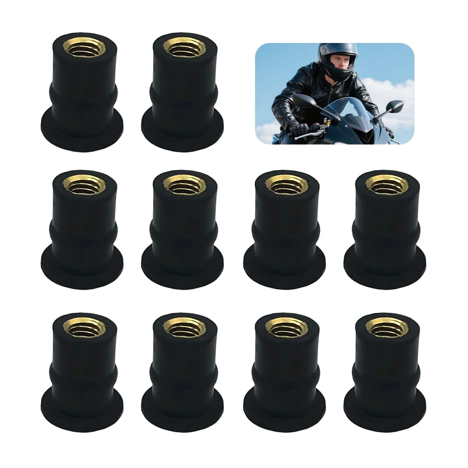 10 dadi per parabrezza M4/M5 per moto, dadi ondulati per parabrezza, dadi di fissaggio (Straight Convexity, M5)