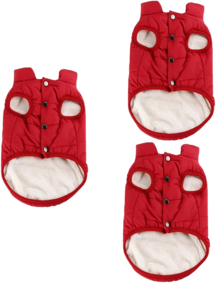3pcs Pet Hoodie Coat for Small Dogs Cotton-Padded Dog Clothes for Cold Weather for Puppies Comfortable