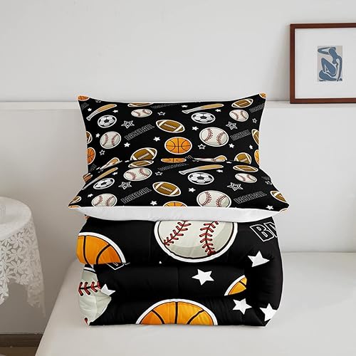 Miniatura 63 de Castle Fairy Juego de ropa de cama de béisbol, tamaño matrimonial, juego de edredón de 3 piezas para niños, niños, adolescentes, decoración