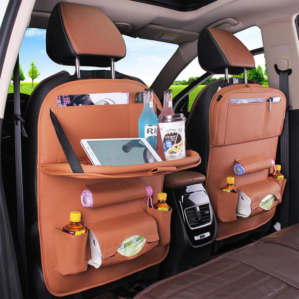 NIDAYEDE_ car seat storage bag multi-function seat back hanging bag car storage bag back storage bag @ brown