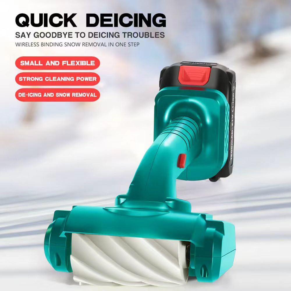 Spazzola Multifunzione Senza Fili Da 21 V Con Testine Intercambiabili In Acciaio Inossidabile E Nylon, Design Con Deflettore Antiolio Per Griglie, Sbrinamento Finestrini Auto E Rimozione Neve