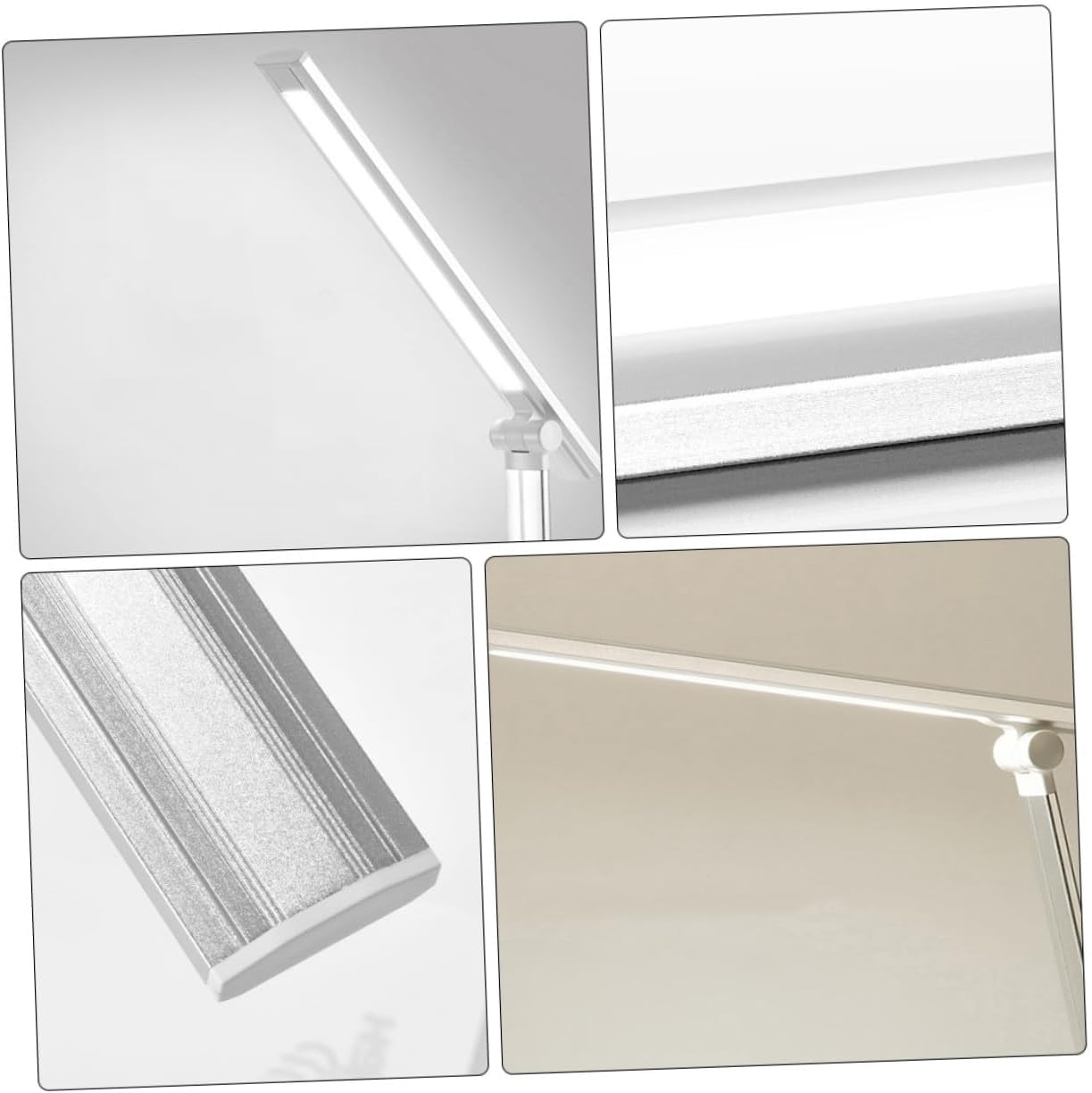 Rechargeable USB Desk Lamp with Eye Protection Touch-Controlled Dimmable Brightness and Color Temperature Silver LED Study Light for Home and Safe Charging with Battery Protection