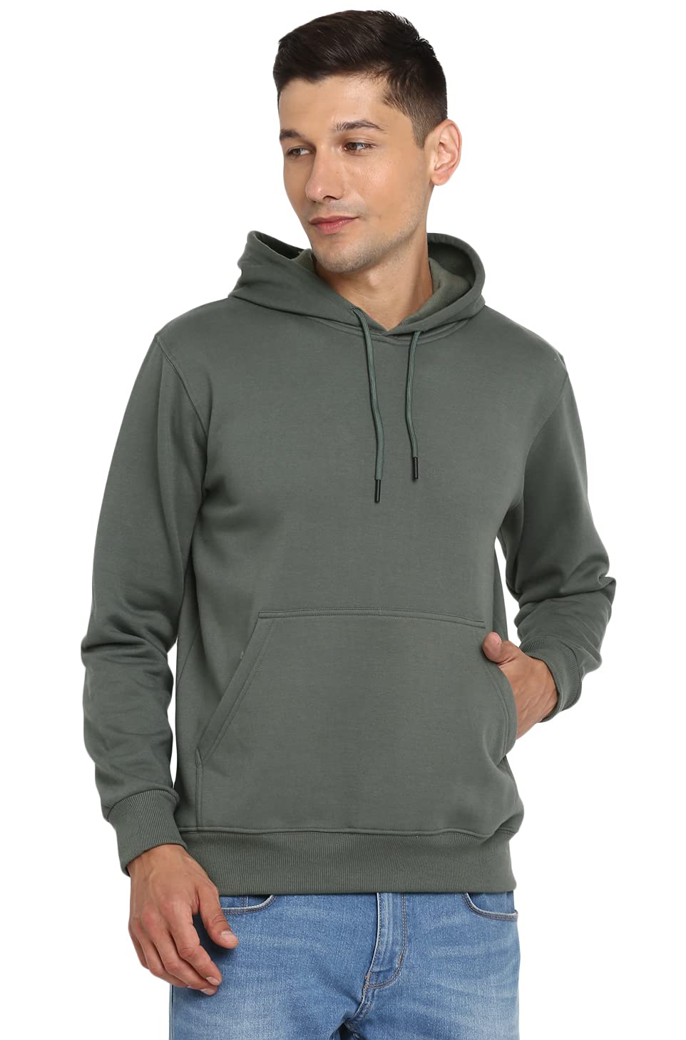 Alan Jones ClothingMen’s Solid Hooded Sweatshirt | Drawstring Hood, Kangaroo Pocket, Ribbed Hem | Regular Fit | Sizes S–5XL | Multiple Colors