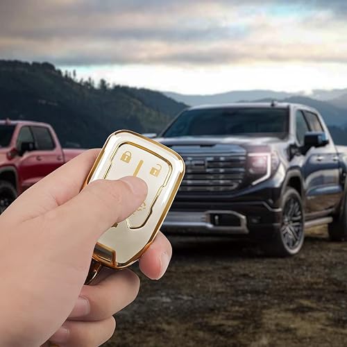 Miniatura 6 de GERZEN Funda para llavero para GMC Yukon, cubierta de llave para GMC Sierra Yukon Acadia, carcasa compatible con accesorios Chevy Silverado 5