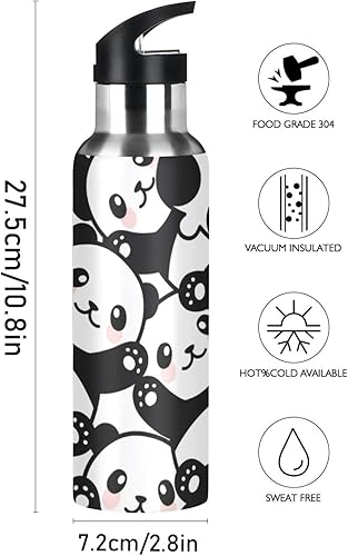 Vista 44 de París - Botella de agua para niños con tapa con pajilla, diseño de la Torre Eiffel París, botella de agua aislada de acero inoxidable a prueba