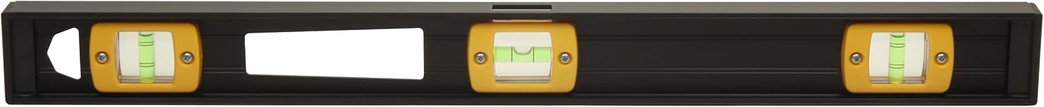 Johnson Level & Tool 3718 Professional Aluminum Level, 18", Black, 1 Level,Yellow