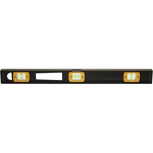 Johnson Level & Tool 3718 Professional Aluminum Level, 18", Black, 1 Level,Yellow