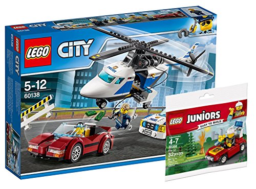 Preisvergleich Produktbild LEGO City 60138 - Rasante Verfolgungsjagd + LEGO Juniors 30338 - Feuerwehrauto, Bausteinspielzeug