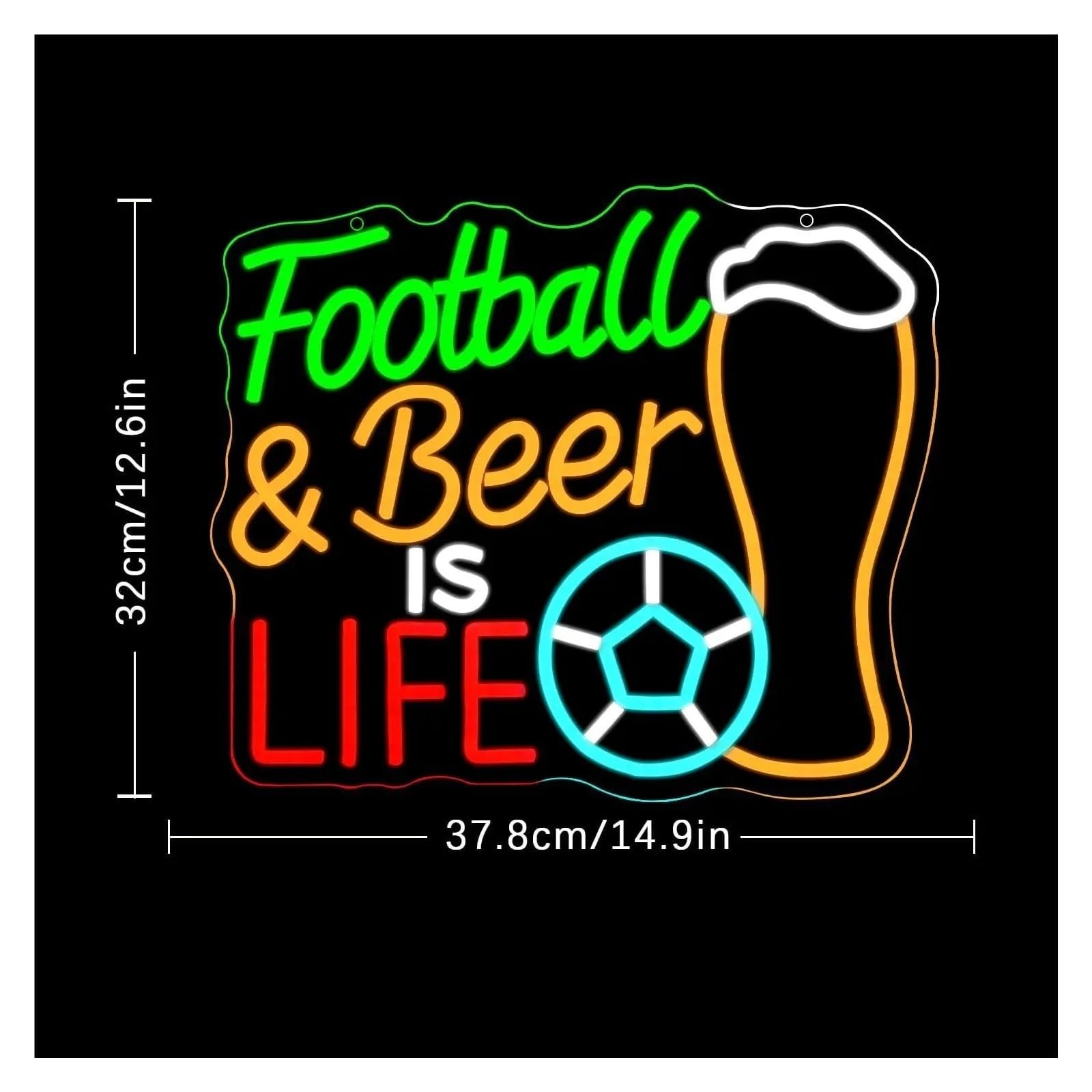 Decoración Lámparas Football Beer Is Life Letreros De Neón