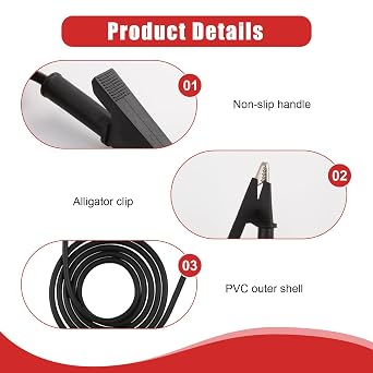 2PCS Multimeter Test Leads 4mm Banana Plug to Alligator Crocodile Clips Cable 1000V 15A Pure Copper Wire, Electrical Testing Probe Set for Digital Multimeter DIY Lab Automotive Use