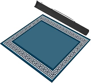 juego de mahjong, Tapete de mesa Mahjong cuadrado azul, tapete de mesa Mahjong con reducción de ruido antideslizante for juegos de cartas de póquer Mahjong, con bolsa de transporte (color: azul-1, tam