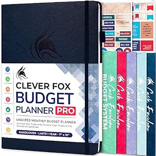 Clever Fox Budget Planner PRO - Financial Organizer + Cash Envelopes. Monthly Finance Journal, Expense Tracker & Personal Account Book, Undated, 18 x 25.5cm - Turquoise