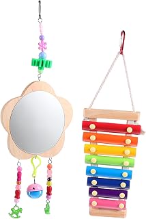 Ipetboom 2 Pçs/Conjunto Brinquedo Papagaio Brinquedos Para Pássaros Pequenos Brinquedos Para Gatos Brinquedos Para Dentição Pássaros Sons Acessórios Vibrantes Sons Coloridos Ornamento De