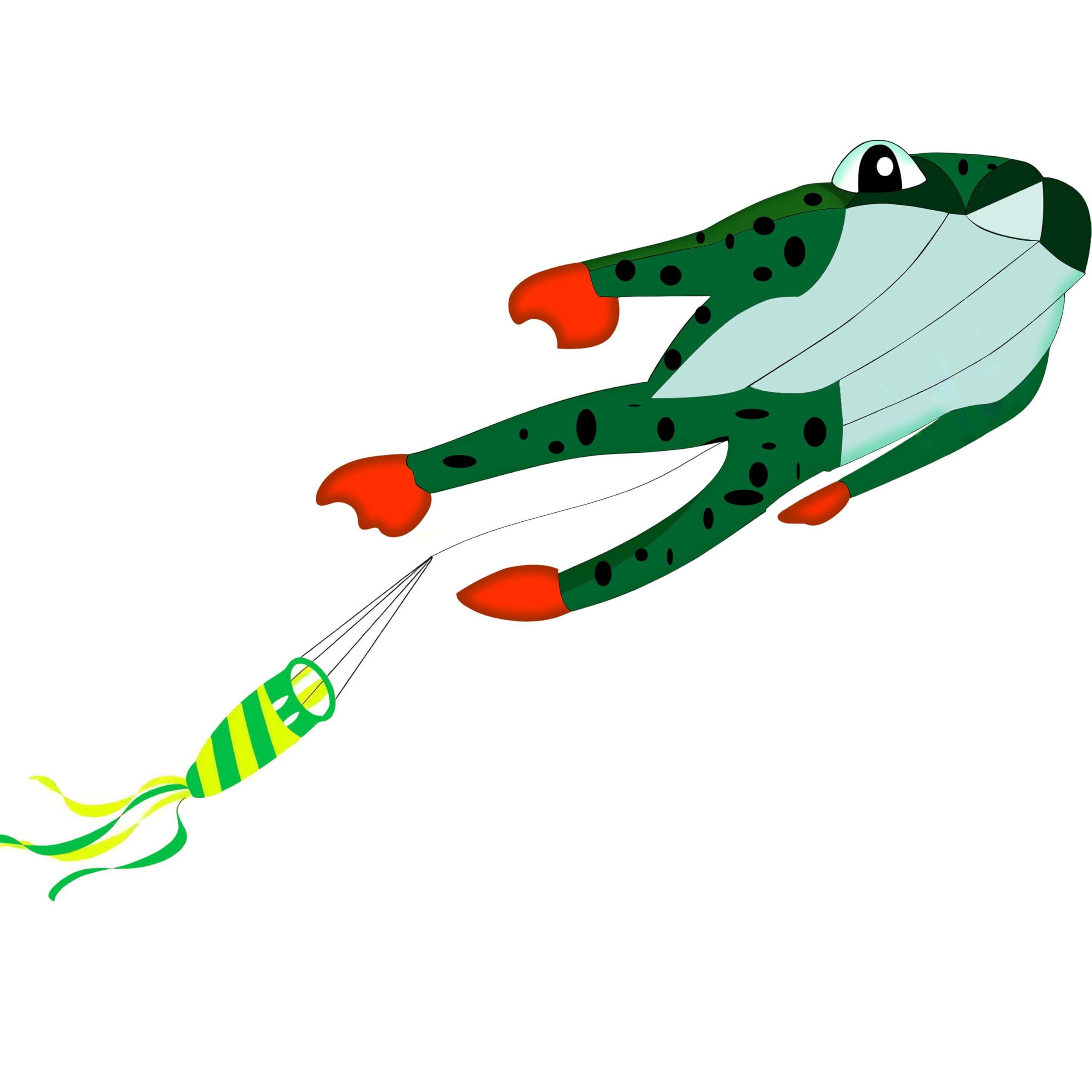 Touch the sky Cerf-Volant Grenouille 3D Doux pour Enfants et Adultes, Facile à Voler, Tissu Exquis et Structure Unique, Idéal pour Les Activités de Plein Air, Parfait pour Les Débutants.