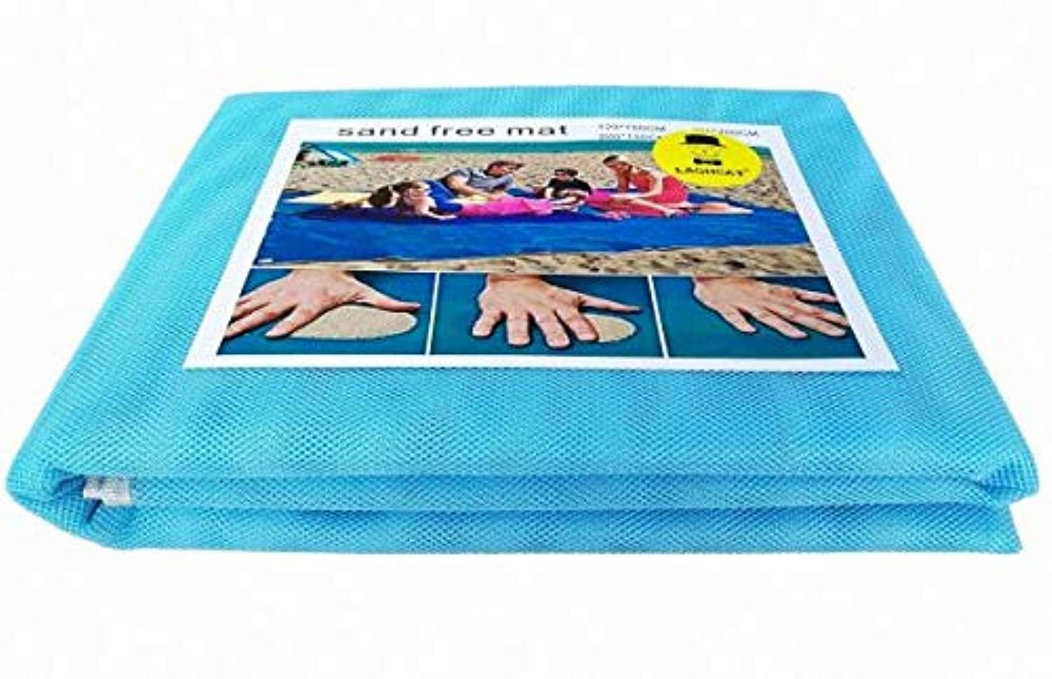 Sand Proof Blanket, Portable Sand Free Beach Mat - Dirt & Dust Disappear for Picnic (Blue)