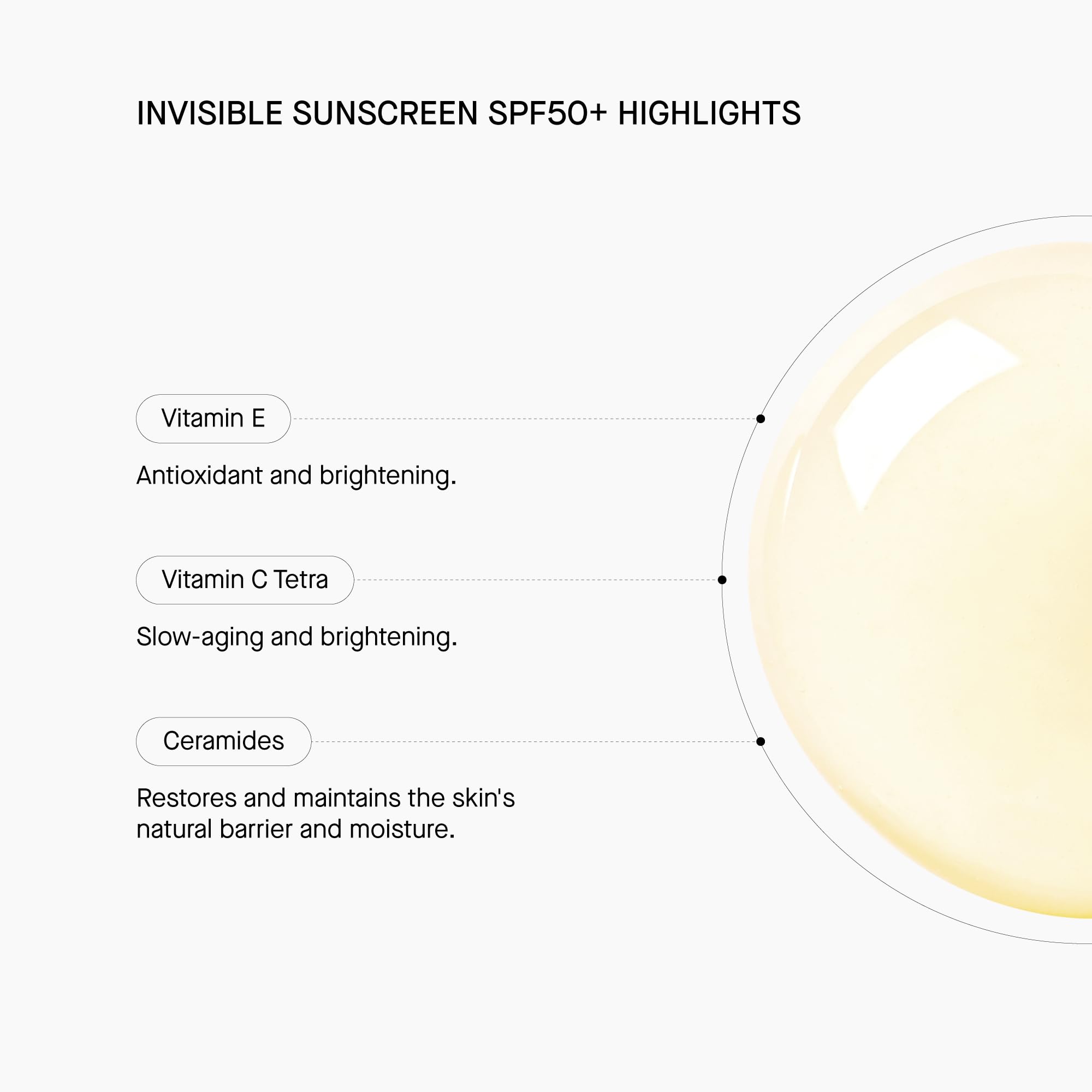 Transparent Lab Invisible Sunscreen SPF50+ 100 ml – Crème solaire visage, Vitamine C, Céramides, Vitamine E, haute protection contre les UVA/UVB et la lumière bleue, texture sèche sans traces blanches