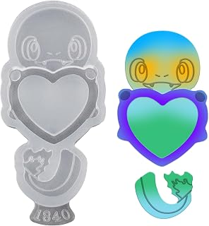 Cute Cartoon Animal Silicone Mold Resin Shaker Mold for Pendant Jewelry Keychain Decoration Craft Making DIY Cake Chocolate Molds