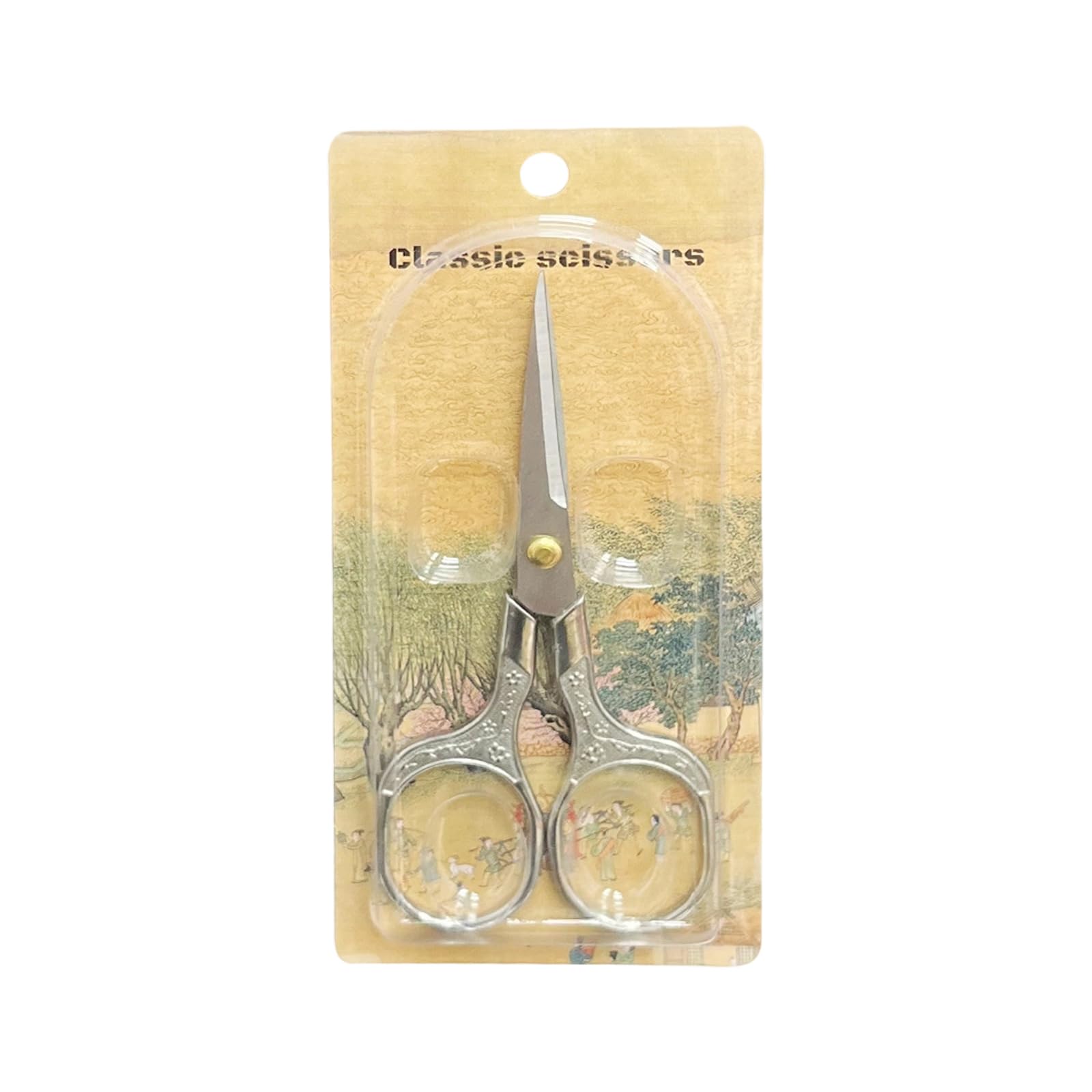 Scissors Sharpened Decorative Floral Pattern Ergonomic Mechanism Household Scissor