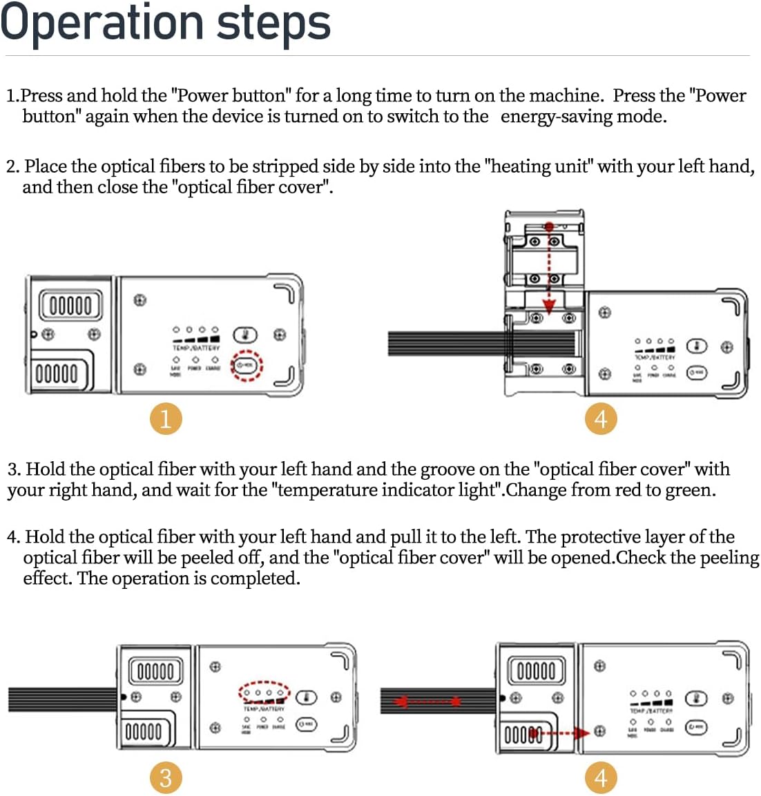 COMWAY CS-06 Handheld Fiber Optic Thermal Stripper Automatic Heating Stripping Tool for Bundle Fiber, Ribbon Fiber, Simplex Fiber