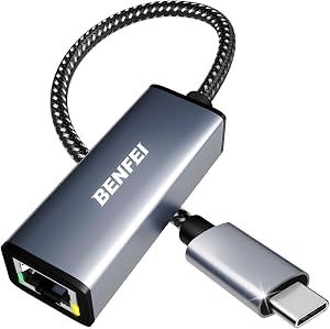BENFEI USB-C to Ethernet Adapter, USB Type-C (Thunderbolt 3/4) to RJ45 Gigabit Ethernet LAN Network Adapter Compatible with iPhone 15 Pro/Max, MacBook Pro/Air 2023, iPad Pro,iMac, S23, XPS 17 and More