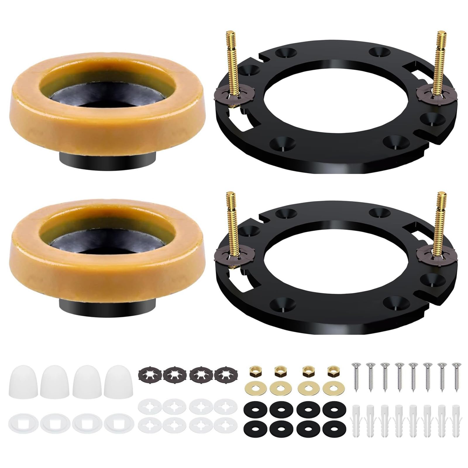 Kaeltsyn Multicolor Premium Toilet Repair Rings Includes All Hardware Watertight Seal Prevents Leaks With Bolts